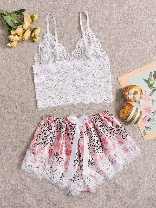 Flower Girl Cami & Lace Shorts
