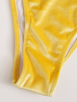 Lemon Velvet Tie Side Bikini