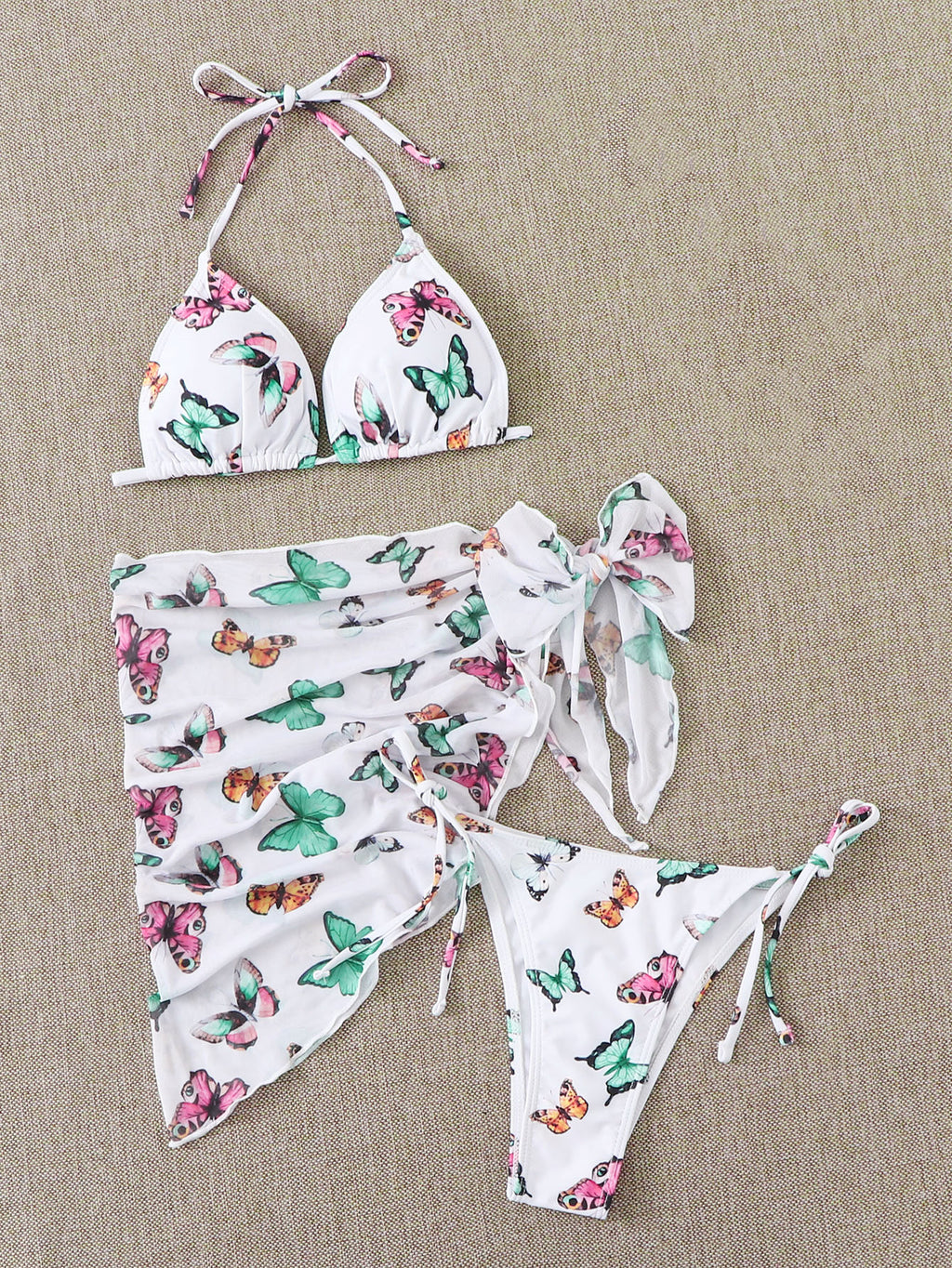 3pack Butterfly Swimsuit & Beach Skirt
