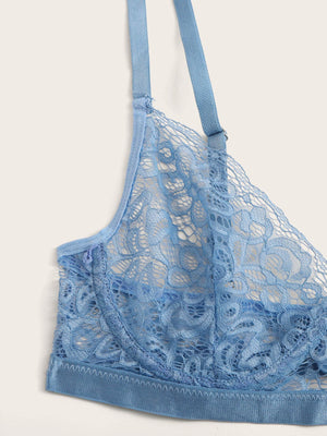 Nude And Earth Blue Underwire Lingerie Set