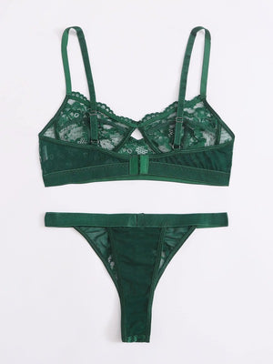 Nude And Earth Vibe Green Lingerie Set
