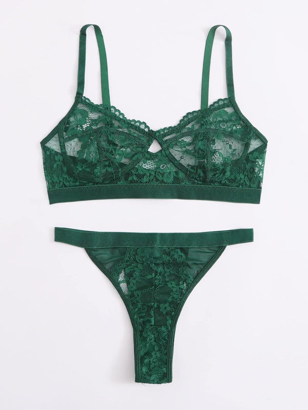 Nude And Earth Vibe Green Lingerie Set